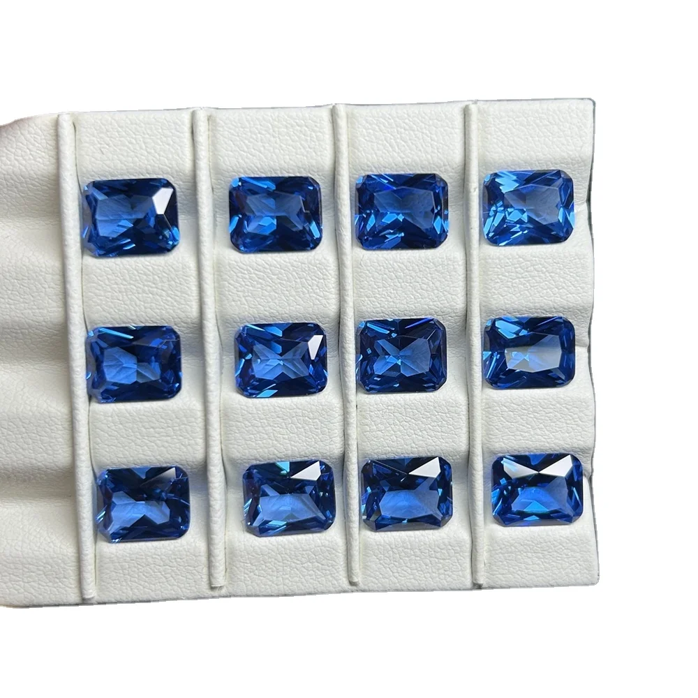 3x5mm-10x14mm Octagon Blue Spinel Emerald Cut London Blue 119# Lab Grown Spinel Gemstones
