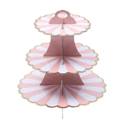 3 Tier Gold White Silver Afternoon Tea Party Wedding Cupcake Cardboard Paper Cake Stand