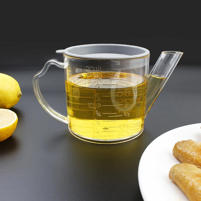 Kitchen Plastic 2 Cup Oil Grease Fat Separator Filter Measuring Cup and Strainer