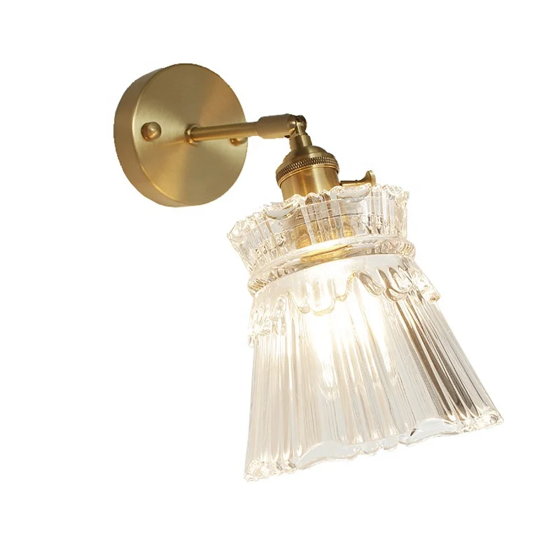 Vintage Wall Lighting Luminaire Nordic Glass Wall Lamp Mirror Light American Japan E27 LED Wall Sconces for Bedroom Bathroom