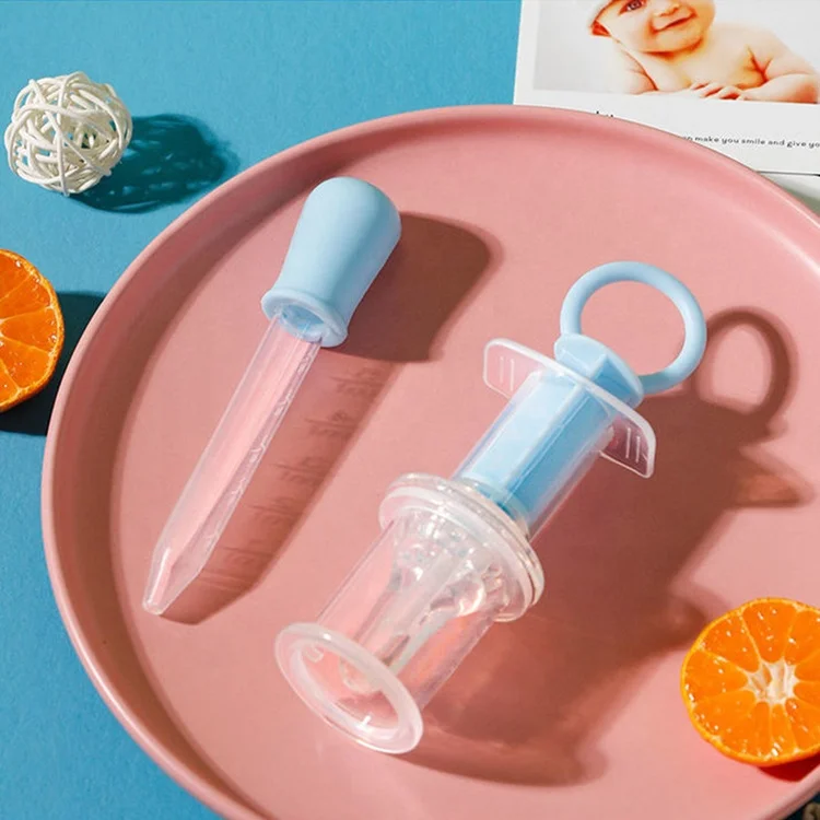Baby Oral Feeding Syringe Feeder Dispenser Dropper Infant Utensils with Nipple Pacifier Medicine Water Juice Suitable for Infant