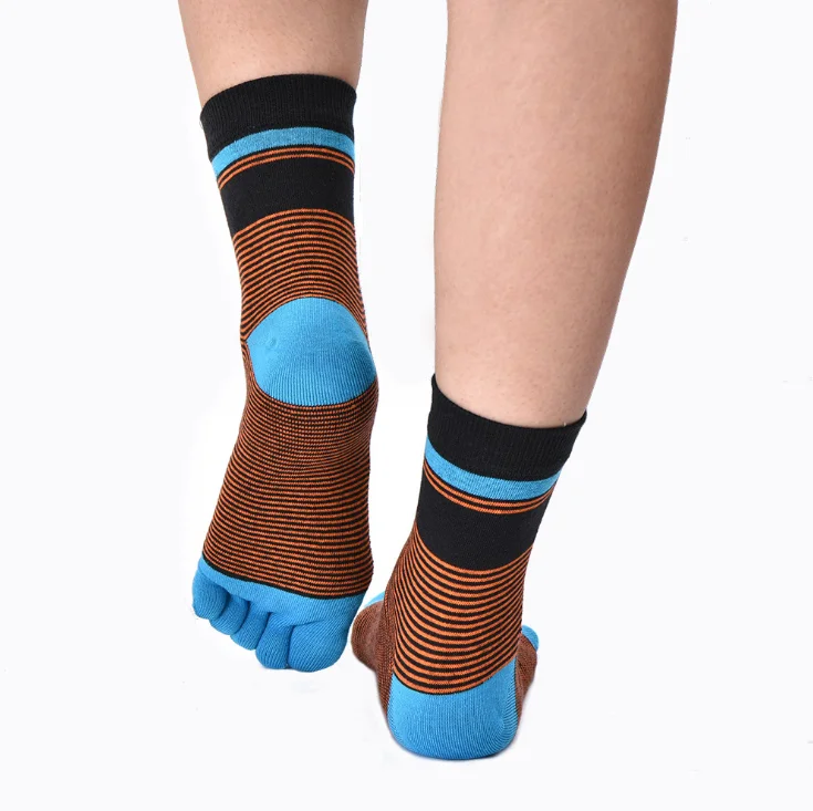 Five Fingers Socks Compression Toe Striped Socks 5 Finger Socks