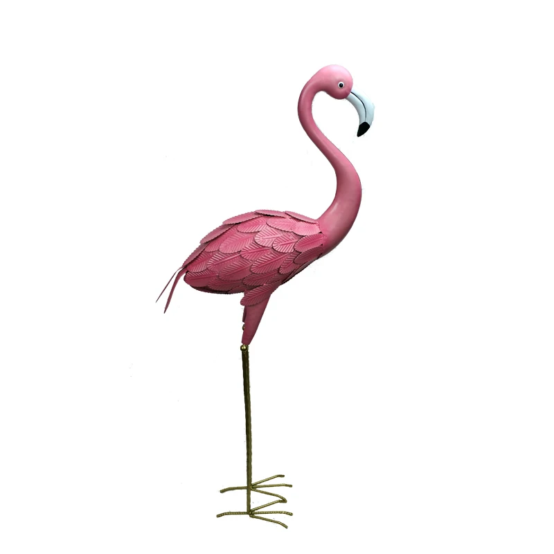 
Custom Home and Garden Decor Iron Metal Materials Flamingo Outdoor Decorations Garden 