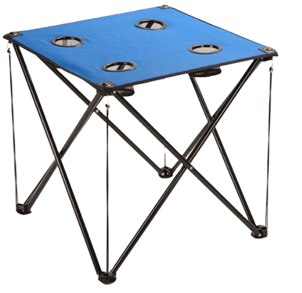 Outdoor Camping Easy Folding Table with 4 Cup/Drink Holder Lightweight Outdoor Folding Furniture