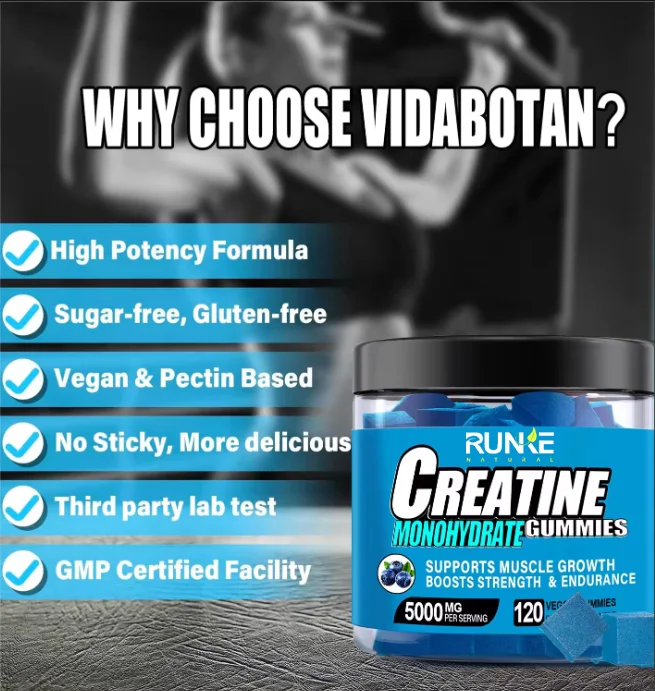 OEM Private Label Ready stock fast shipping creatine monohydrate gummy energy support supplement creatine hydrochloride gummies