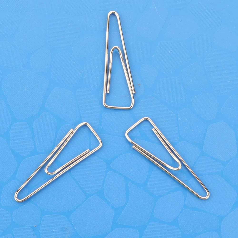 Hot triangle shape 25mm paper clips metal silver office supplies