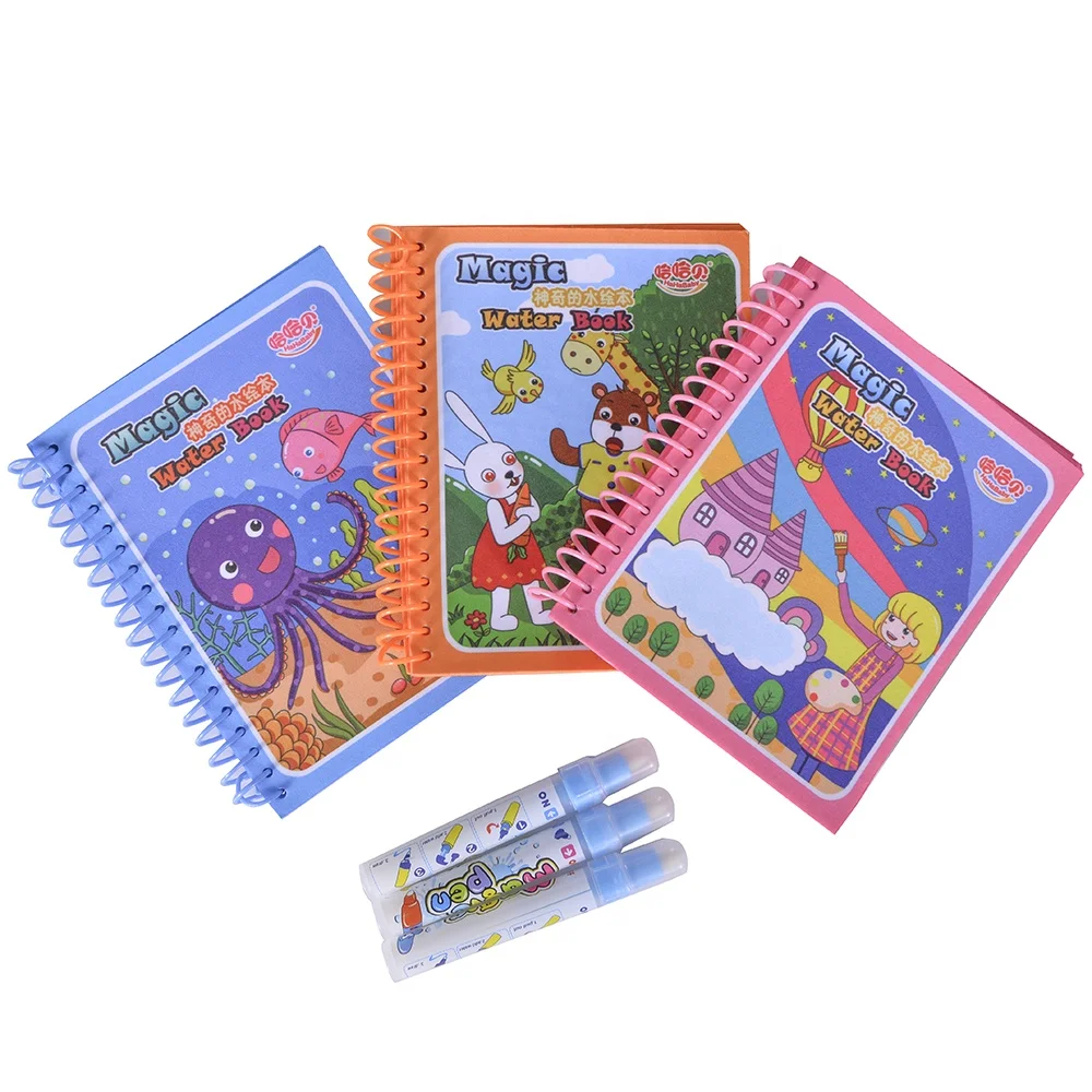 Hot Selling Baby Painting Puzzle Early Education Magic Magic Water Canvas Book With Pen