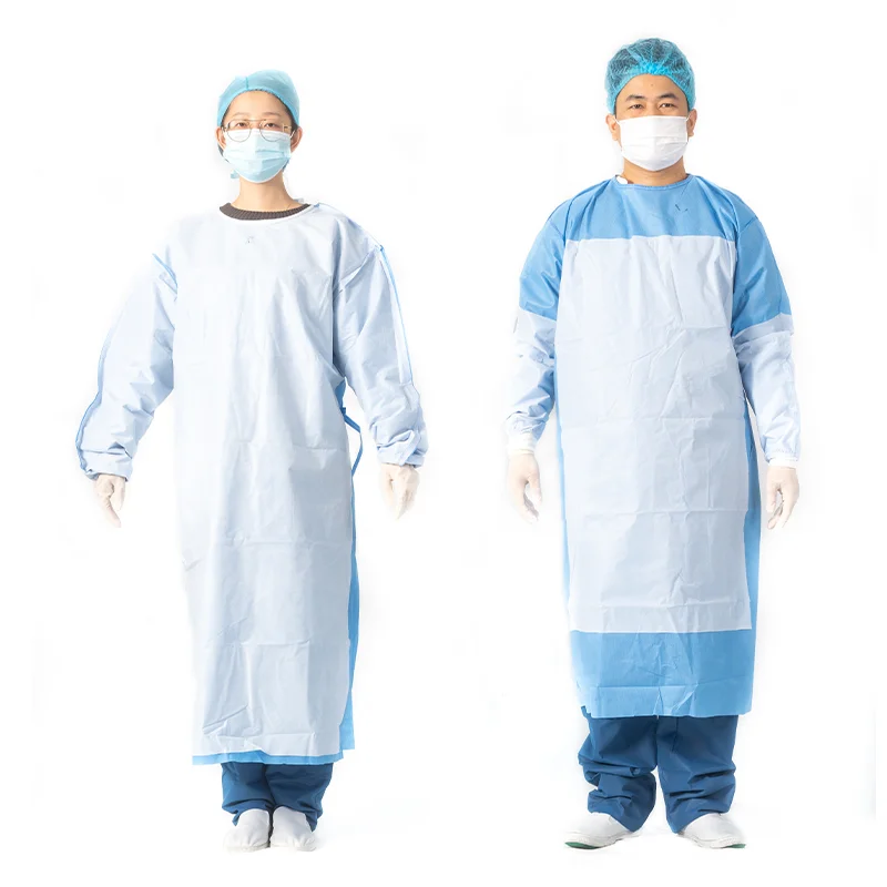 Professional Manufacturer Long Sleeve Sterile Reinforced Disposable Non Woven Surgical Gown