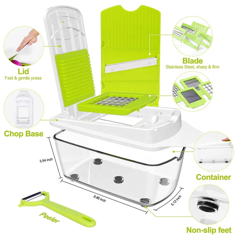 TOALLWIN kitchen tools gadgets 23pcs veggie mandolin slicer vegetable cutter potato onion slicer mandolin vegetable chopper