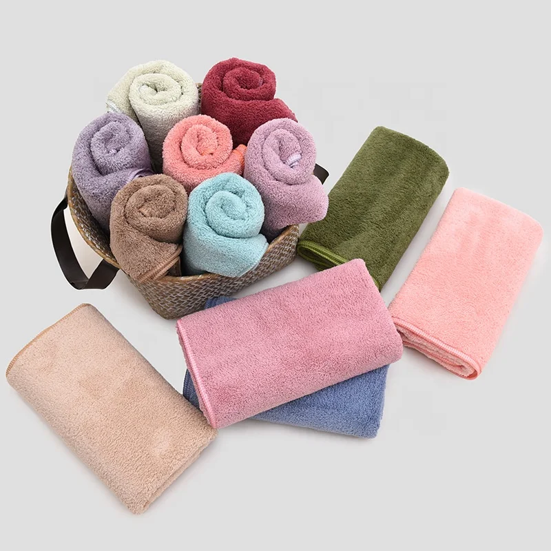 
Custom high quality luxury magic absorbency microfiber coral fleece face hand hair bath cleaning towel in gift box 3pk 