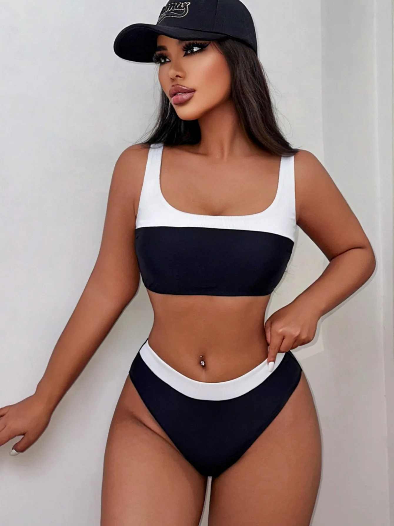 High Waist Ribbed Swimsuit Women Push Up Brazilian Bikini Set Summer Beach Bathing Swim Wear