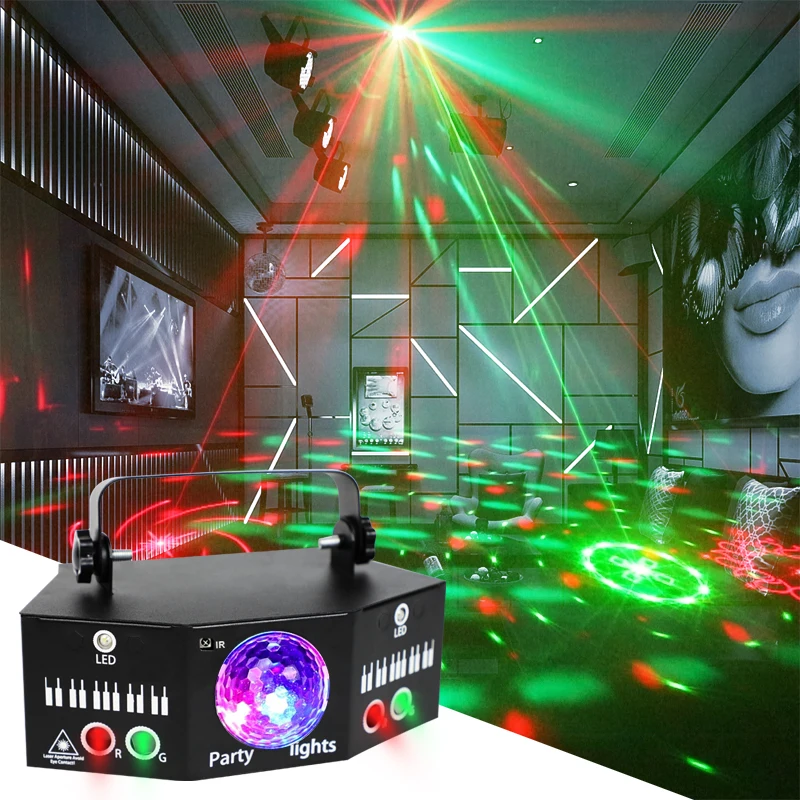 hot sale 6 Eye Stage DJ Disco Lamp DMX 512 Sound Activated Party Lights Remote laser Light Night club Bar Christmas Lighting
