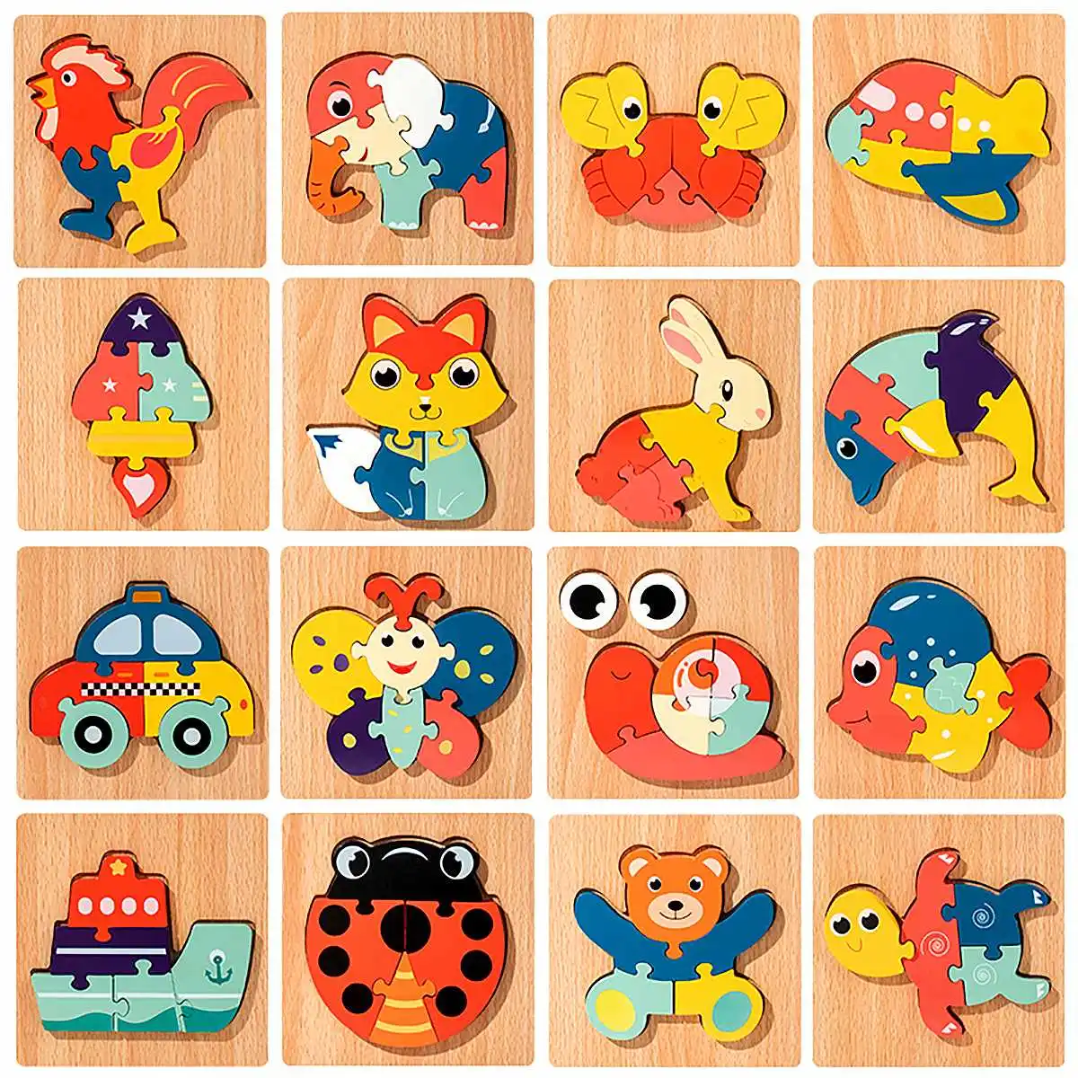 Hot-selling New Style Educational 3D Wooden Puzzle Building Blocks Game For Kids