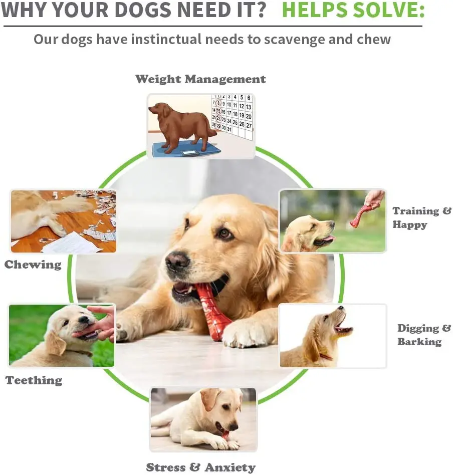 Dog Toys for Aggressive Chewers, Indestructible Durable Dog Chew Toys, Non-Toxic Food Grade Nylon Dog Bone Toy Reduces Boredom