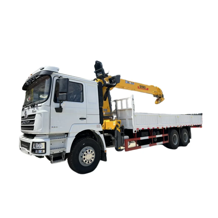 High quality shacman 6*4 10 wheels 10t telescopic boom truck mounted crane 8 ton  12 ton knuckle boom truck mounted crane price
