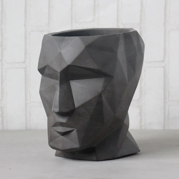 Human face human head home decor concrete flower pot