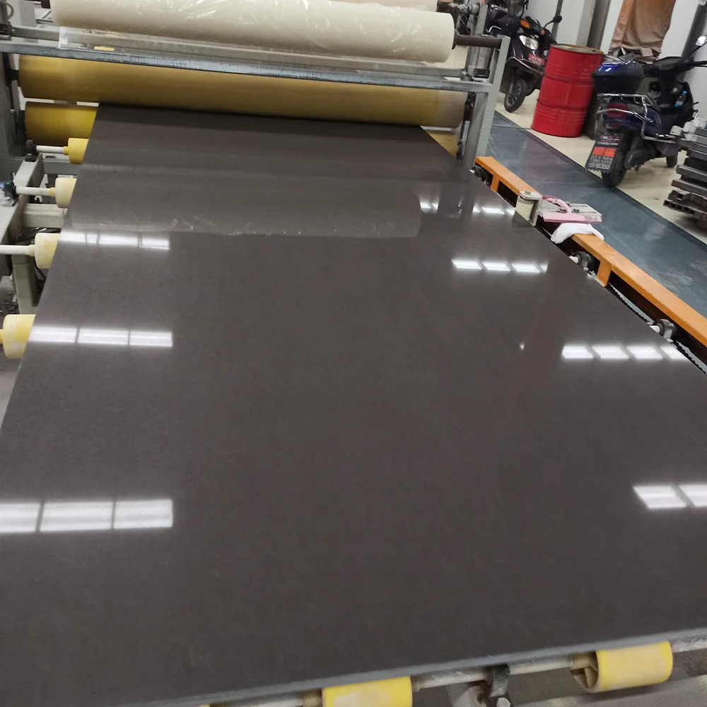 AST OEM/ODM Polished custom design free sample kitchen island tops Black 4052 Artificial Quartz Countertops