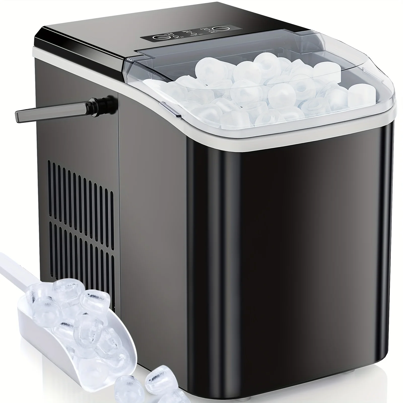 Self-Cleaning, Portable with Handle Fast Countertop Machine with 9 Bullet Ice Cubes in 6 Minutes
