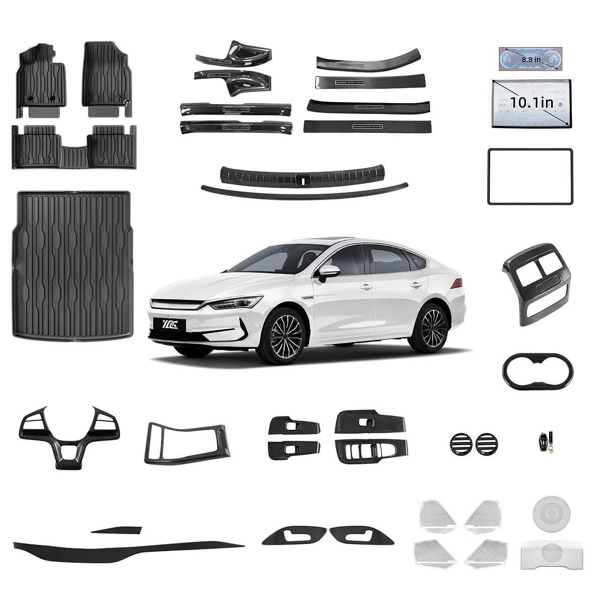 Interior Door Sill Scuff Plate Plate ABS Material Door Guard Protection Plate Door Sills Stickers For BYD Qin Plus Parts