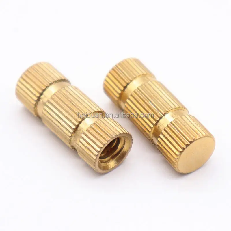 M2 M3 M4 M5 M6 M8 M10 OEM Copper Knurled Inserts Nut Brass Melt Insert Brass Nut Manufacturer Plastics Insert