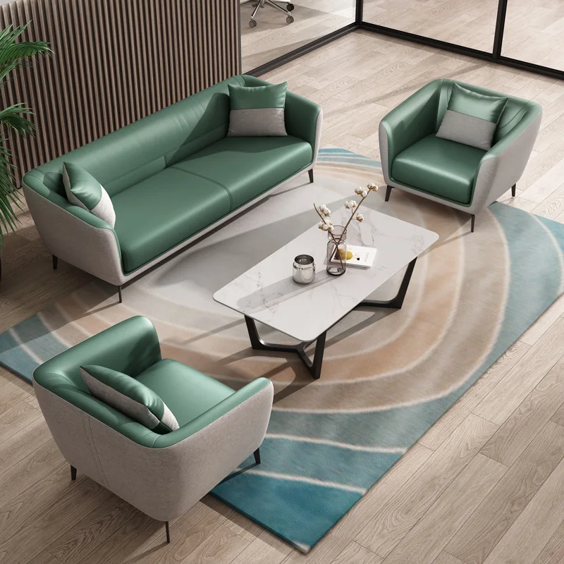 Прямая продажа с фабрики, разноцветный модный кожаный офисный диван под заказ, низкая цена, офисный диван