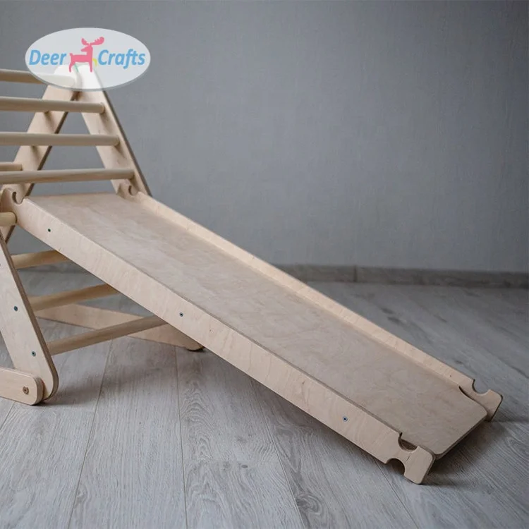 Factory wholesale safety wooden climbing triangle for toddlers DK08328