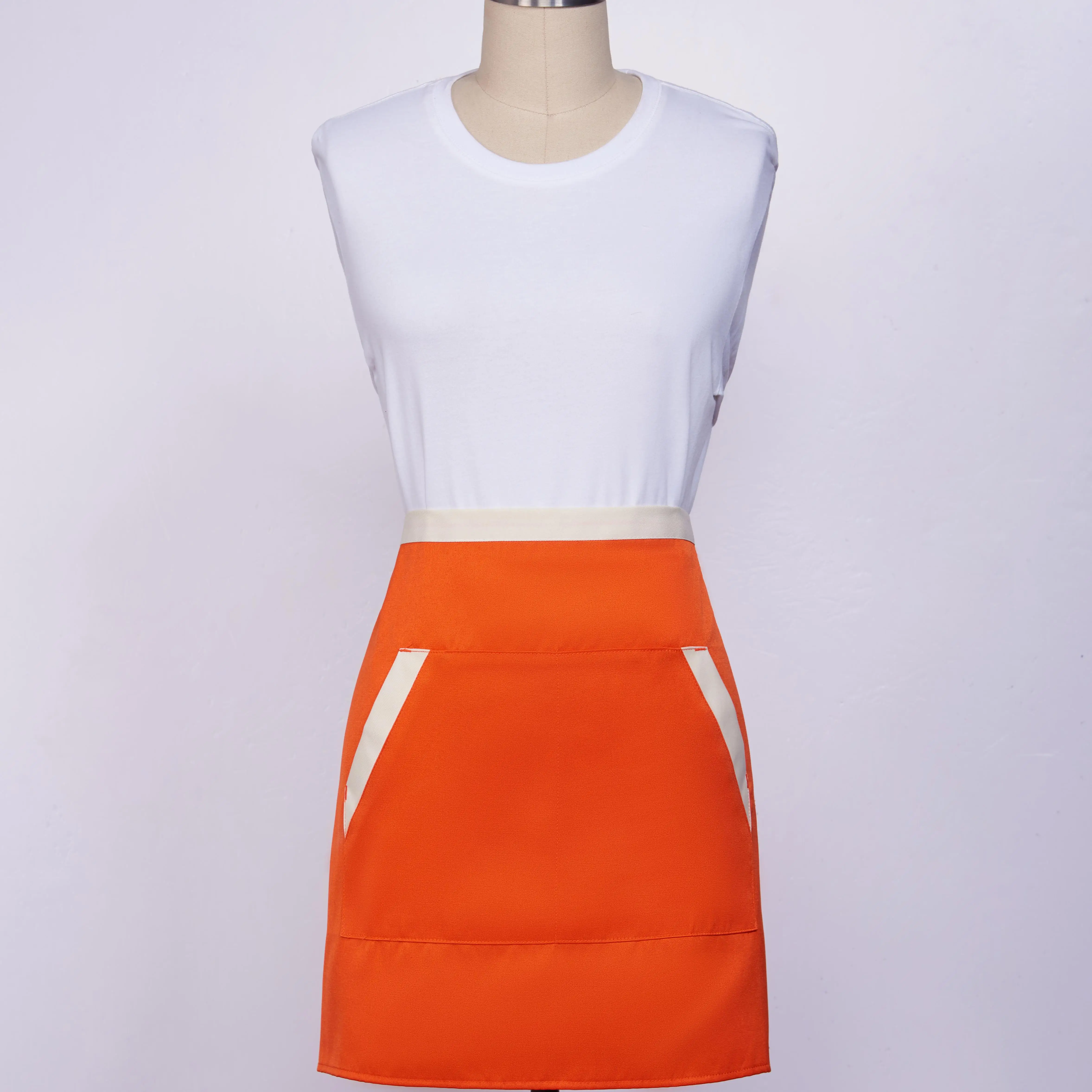 Half Sexy Apron For Women Linen Cotton Mens Cooking Leather Apron Logo Plastic Funny Cooking Waist Apron Cotton Two Pockets