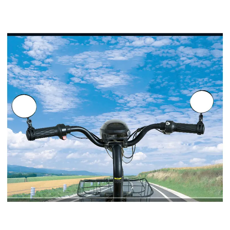 Wholesale high quality Bicycle rearview mirror wide-angle convex mirror bicycle reflector with silicone handle