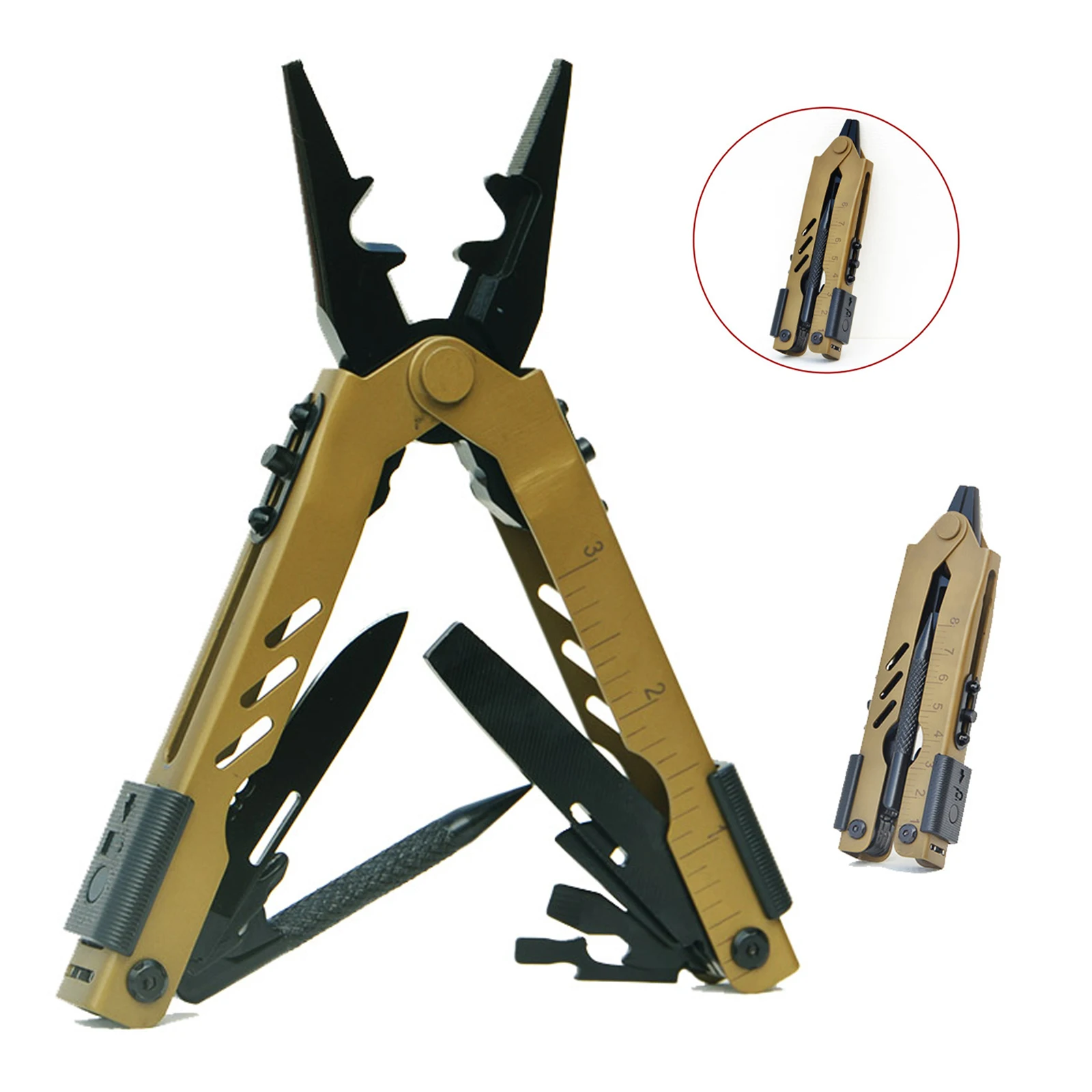 Factory Price Multitool Multifunctional Stainless Steel Folding Pliers Slide Switch Screwdriver Knife Features Durable Aluminum