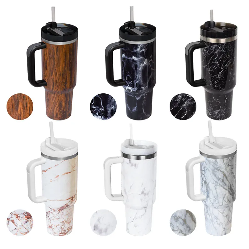 2023 Леопардовый принт h2.0 20oz 30oz 40oz приключение Flowstate Quencher Tumbler дорожная кружка Tumbler с ручкой и соломинкой