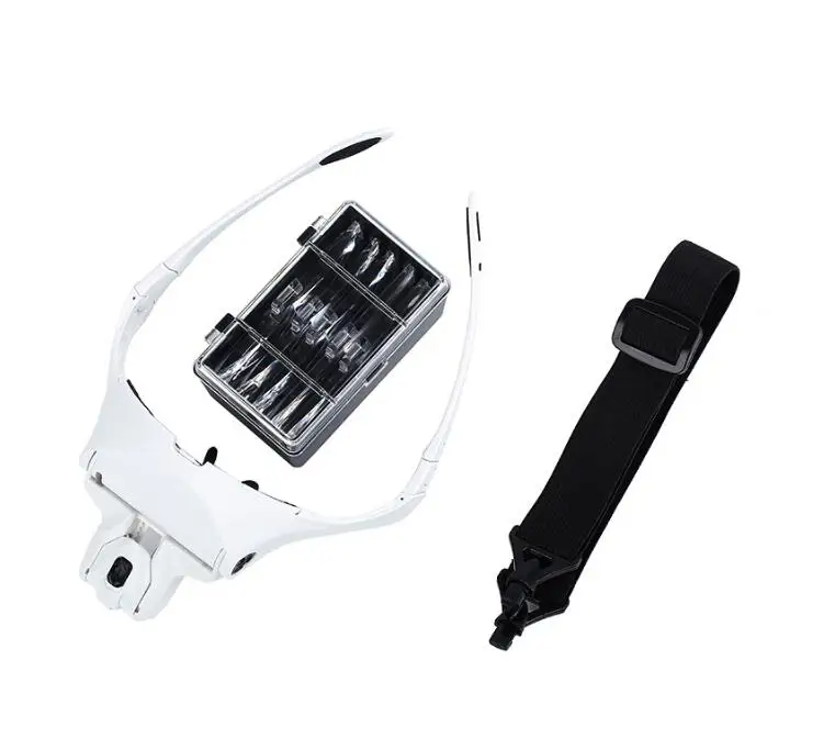 
5 Lens Adjustable Loupe Headband Magnifying Glass Magnifier With LED Light lamp Magnifying Glasses For Eyelash Extension 
