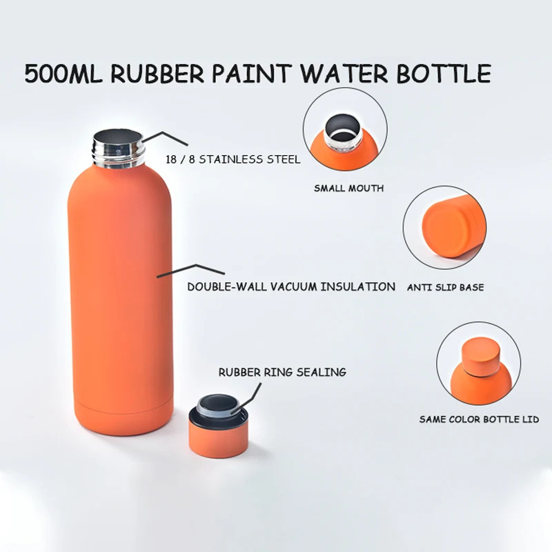 custom logo Multicolor stock 500ml Stainless Steel Double Wall Insulated Sports Vacuum Water Bottle Cola Shape Thermos