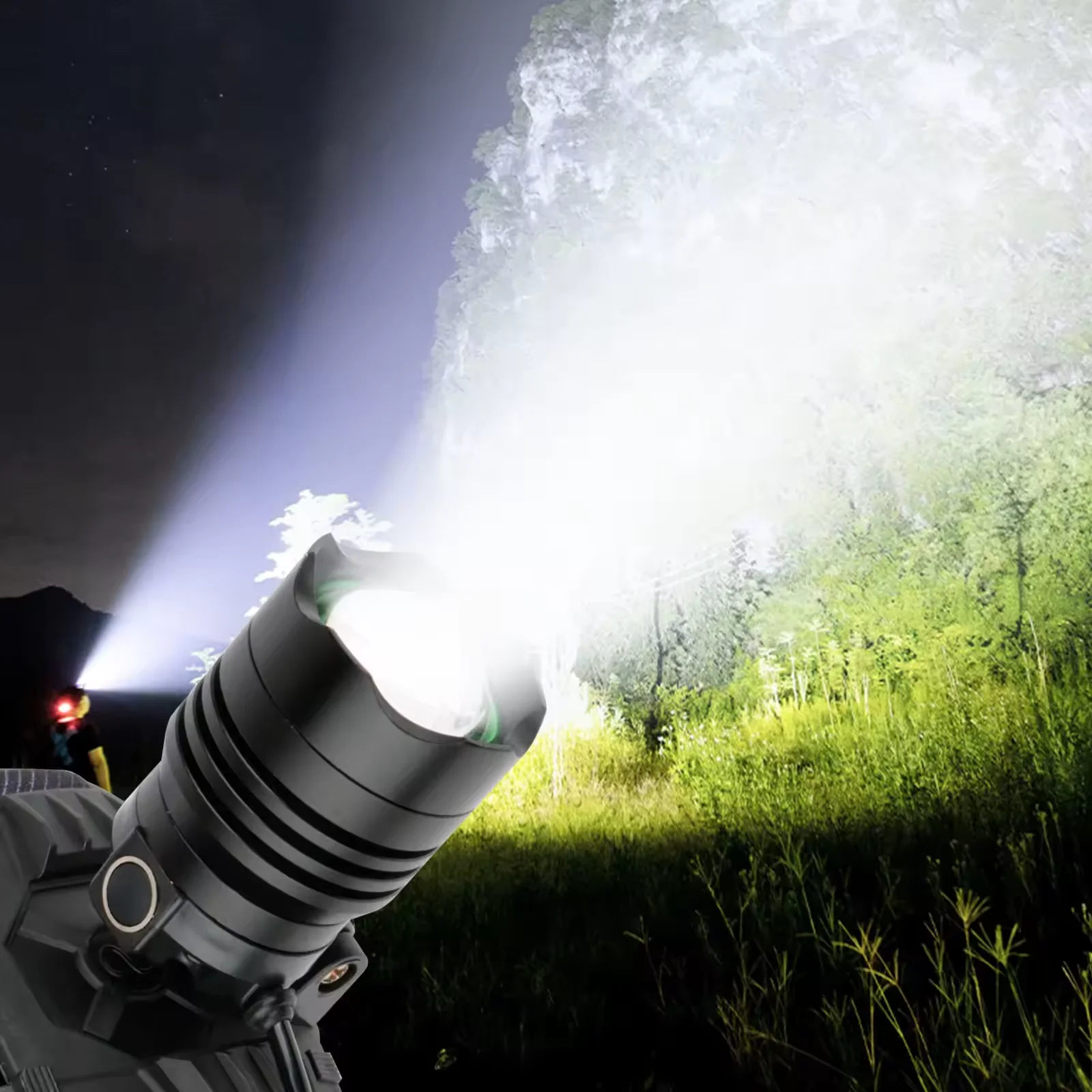 Laser Aluminum Alloy Rechargeable Zoom Headlamp with USB Rechargeable Waterproof Headlight for Outdoor Running Climbing Hunting