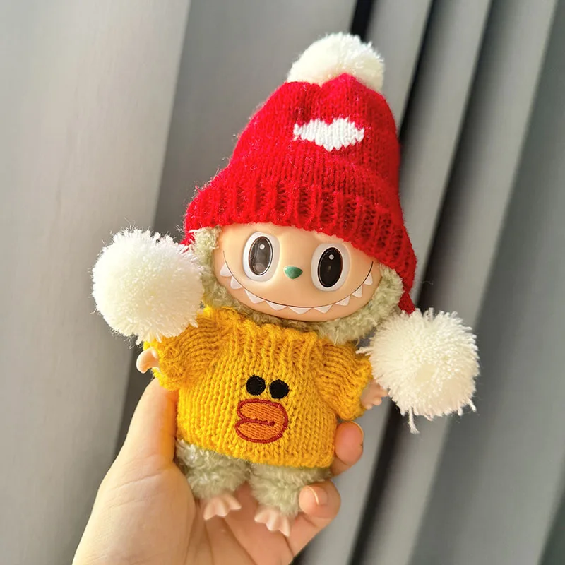 Cute Dress Outfit Clothes only 17cm Labubu Chill Toy Cloth labubu macaron Shirt Set Stuffed Plush Toys labubu suit only cloth