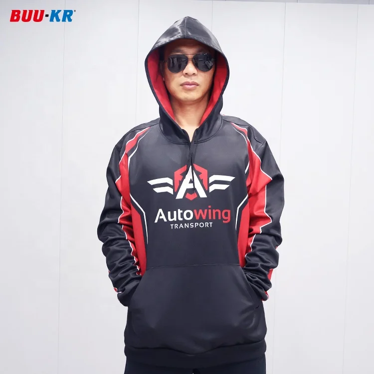 Buker Multi Color Block Polyester Custom Designed Your Own Logo All Over Printing Black Hoodie For Sublimation