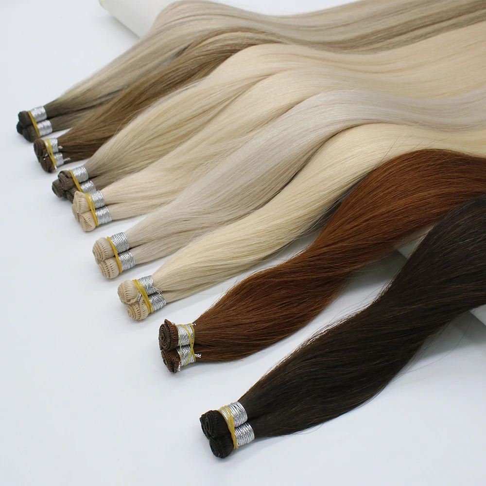 Fangcun 2022 New Weft Popular Straight Virgin Human Hair Extensions Seamless Remy Hantied Weft Hair