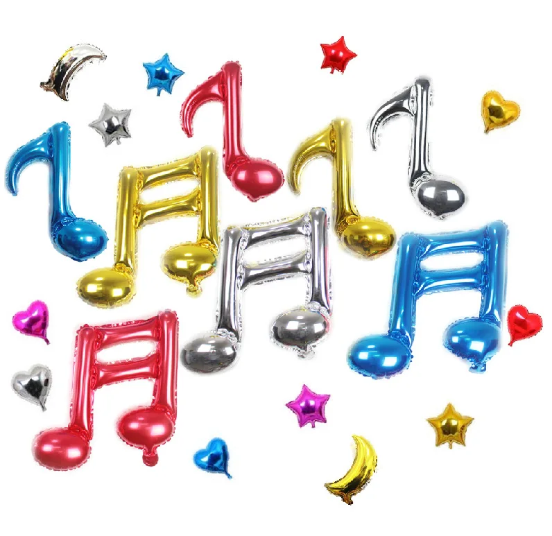 8 points 16 points music notation balloon notes aluminium foil balloon used for dispatching concert wedding decoration