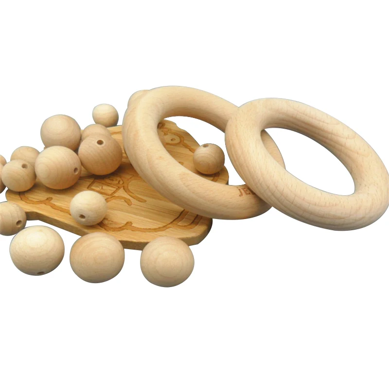 North America Wood Unfinished Beads DIY Wooden Toys Accessories Engraving Letter