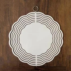 Круглая двухсторонняя металлическая алюминиевая белая простая сублимационная Спиннер для украшения сада, 10 дюймов, склад в США