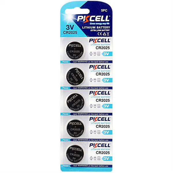 PKCELL Lithium Bateria CR2025 3V Button Cell Batteries CR 2025 Lithium Coin Cell Battery