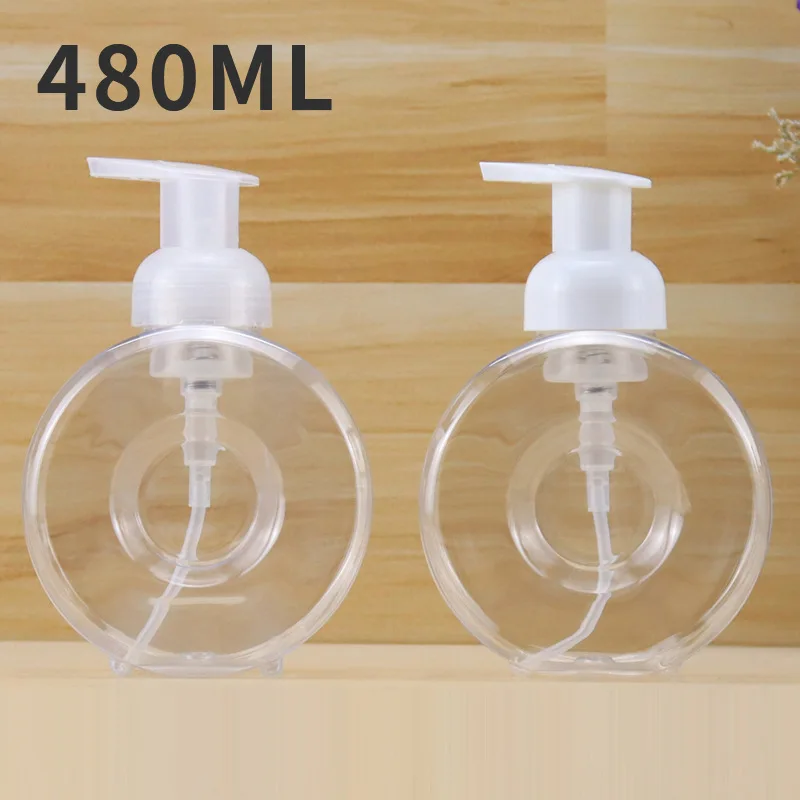 wholesale 480ml PETG Empty round Foam Top Pump Bottle Hand Sanitizer  Wash Body Foaming Soap Plastic Foam Dispensers Pump Bottle