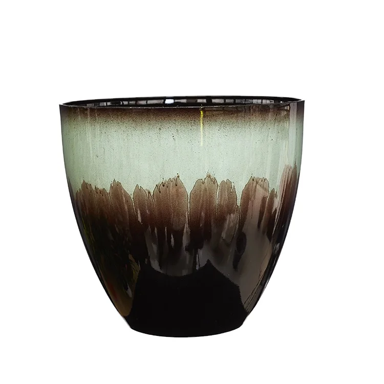Unbreakable large flowerpot cheap resin pottery plant pots modern ceramic planter set for outdoor indoor decorative