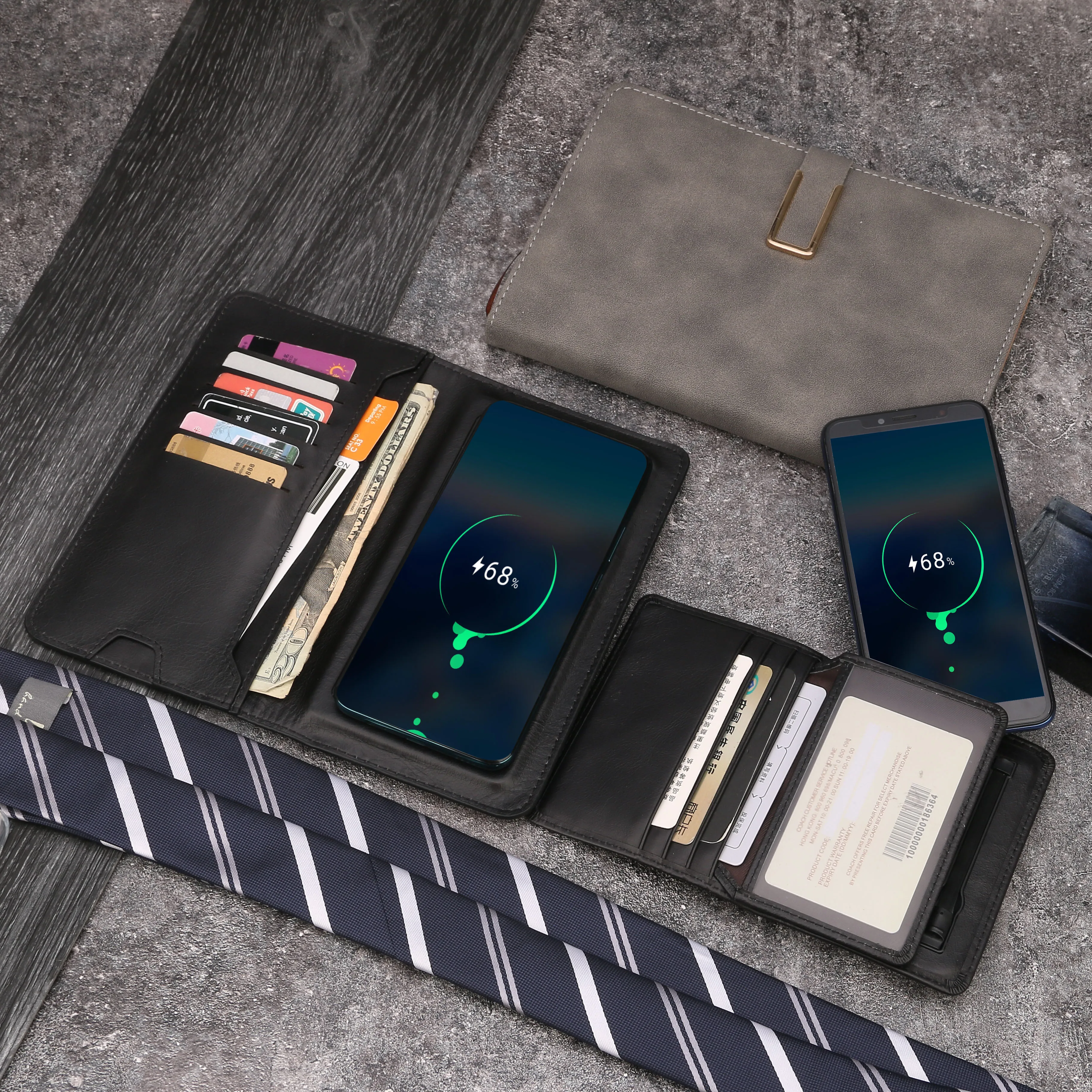 Amazon hot selling cardholder with power bank gift