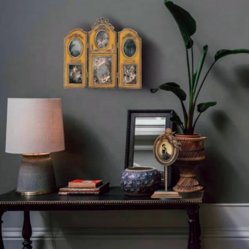 Light Luxury Retro Screen Decorative Painting Living Room Wall Hanging Literary Desktop Photo Frame Ornament Painting