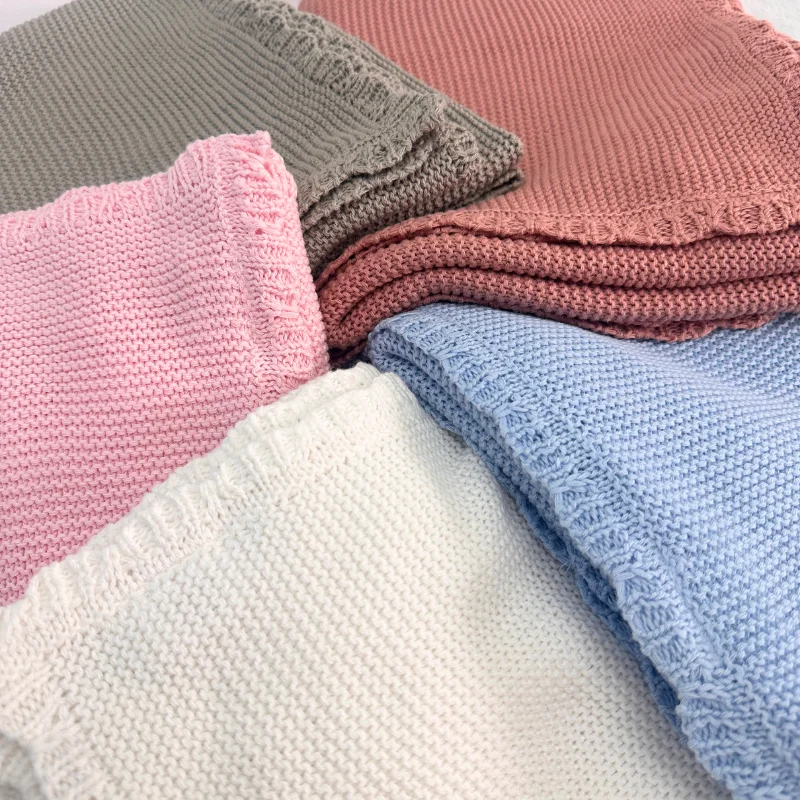 Heirloom Scallop Knit Blanket Oatmeal Fleck Expectant Parent Gift Fringe Swaddles Fitted Baby Boy Personalized Name Blankets