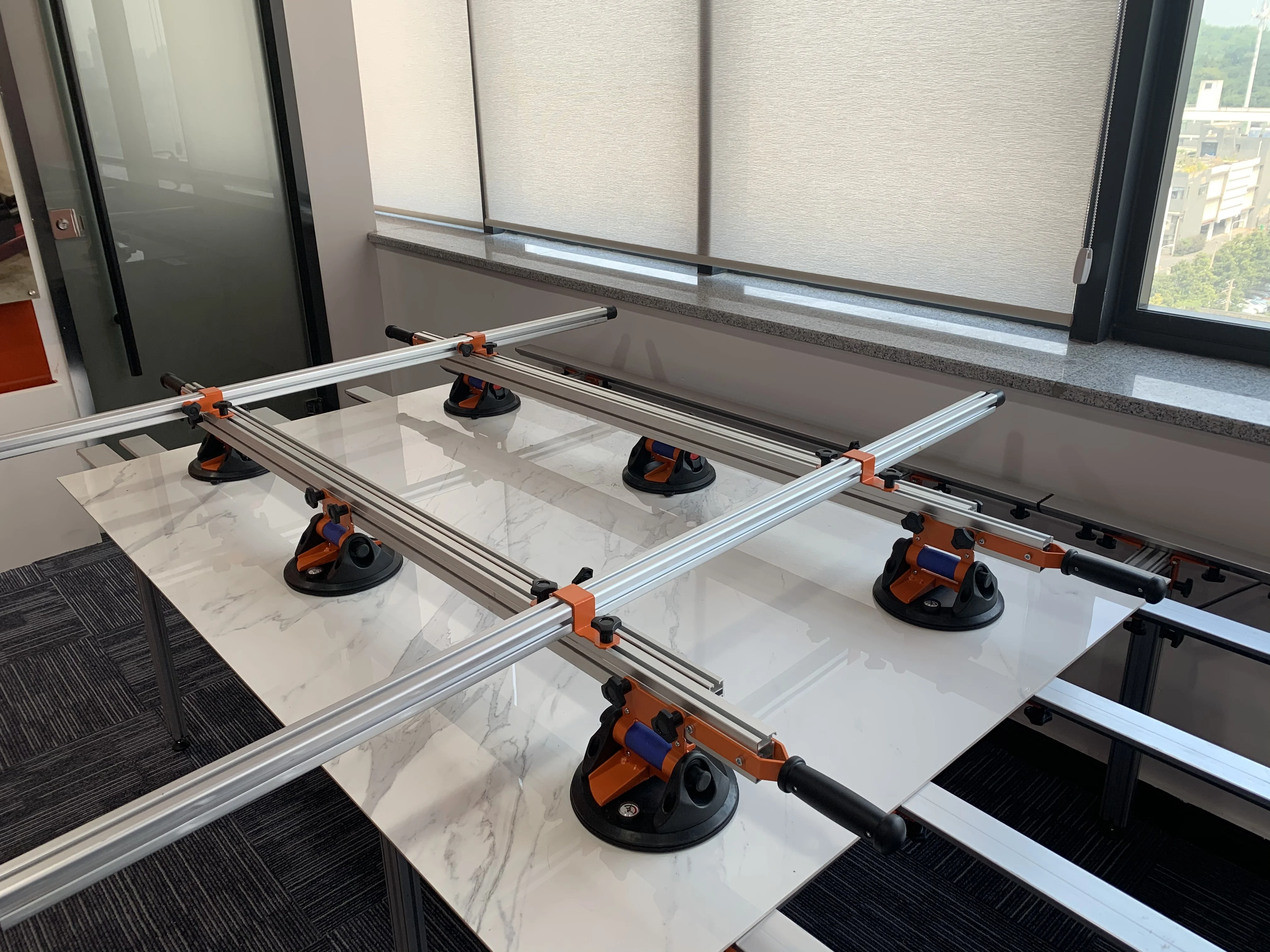 JohnTools DB-CY Large format carrying Frame  handing tools big tile carrier  Heavy Duty slab trans with 6 vacuum suction cups