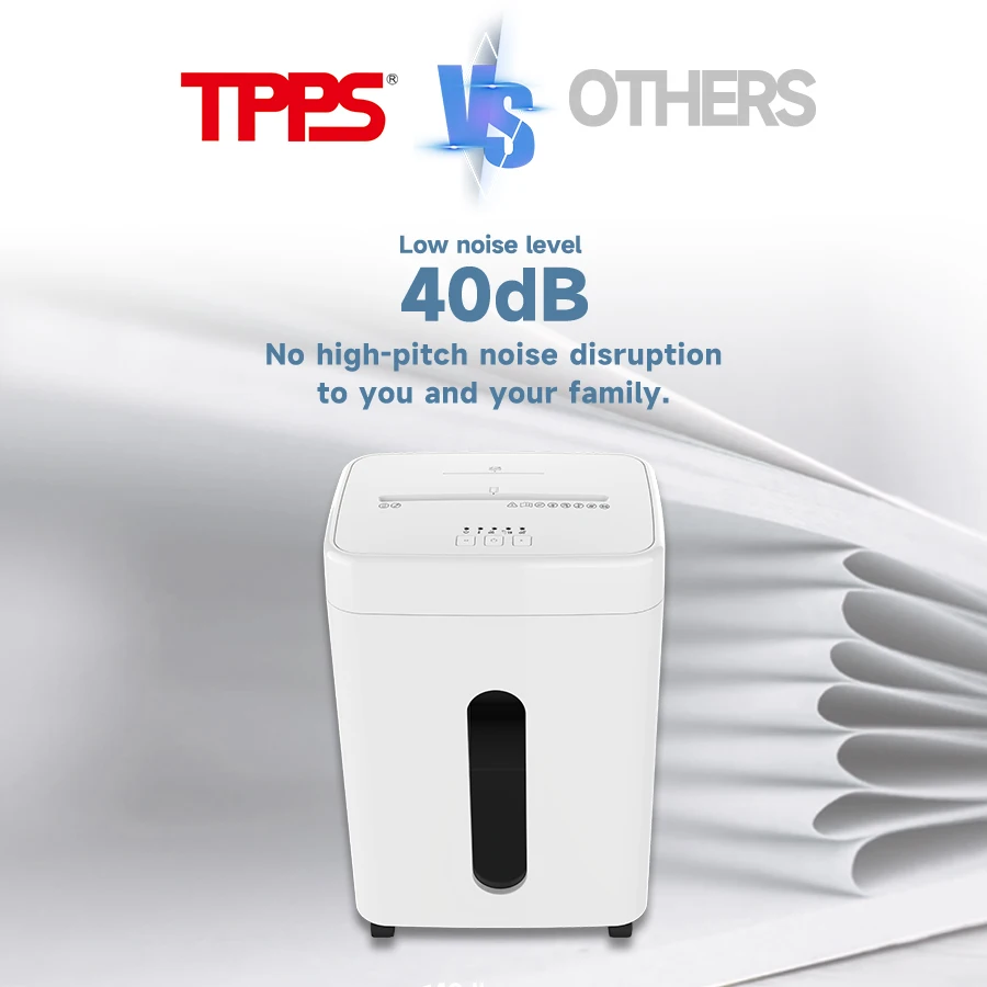 Hot sales 40dB 15 sheets P4 cross cut 25L ear friendly paper shredder