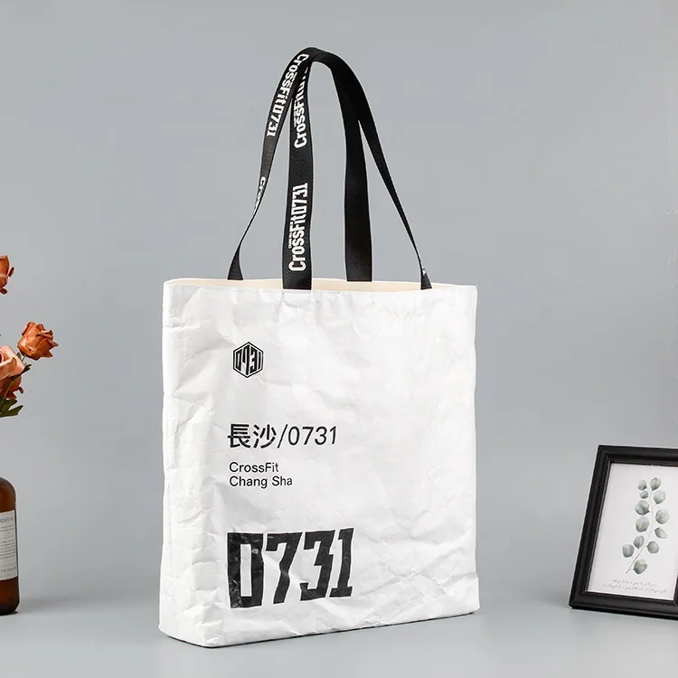 Eco-Friendly Coated Tyvek Bag Waterproof Dupont Tyvek Paper Shopping Tote Bag Custom Print