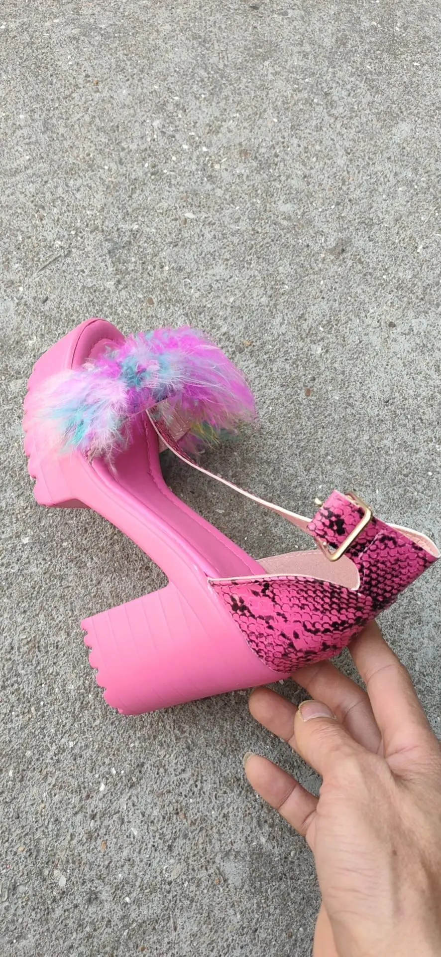 Popular Stuffed Open-Toe Shoes Heeled Sandals Ankle Strap Heels Women 2021 With Platforms