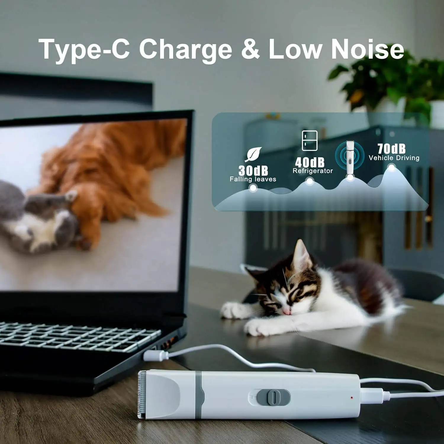 4 in 1 Professional Dog Hair Trimmer Pet Grooming Clipper For Dogs Cats